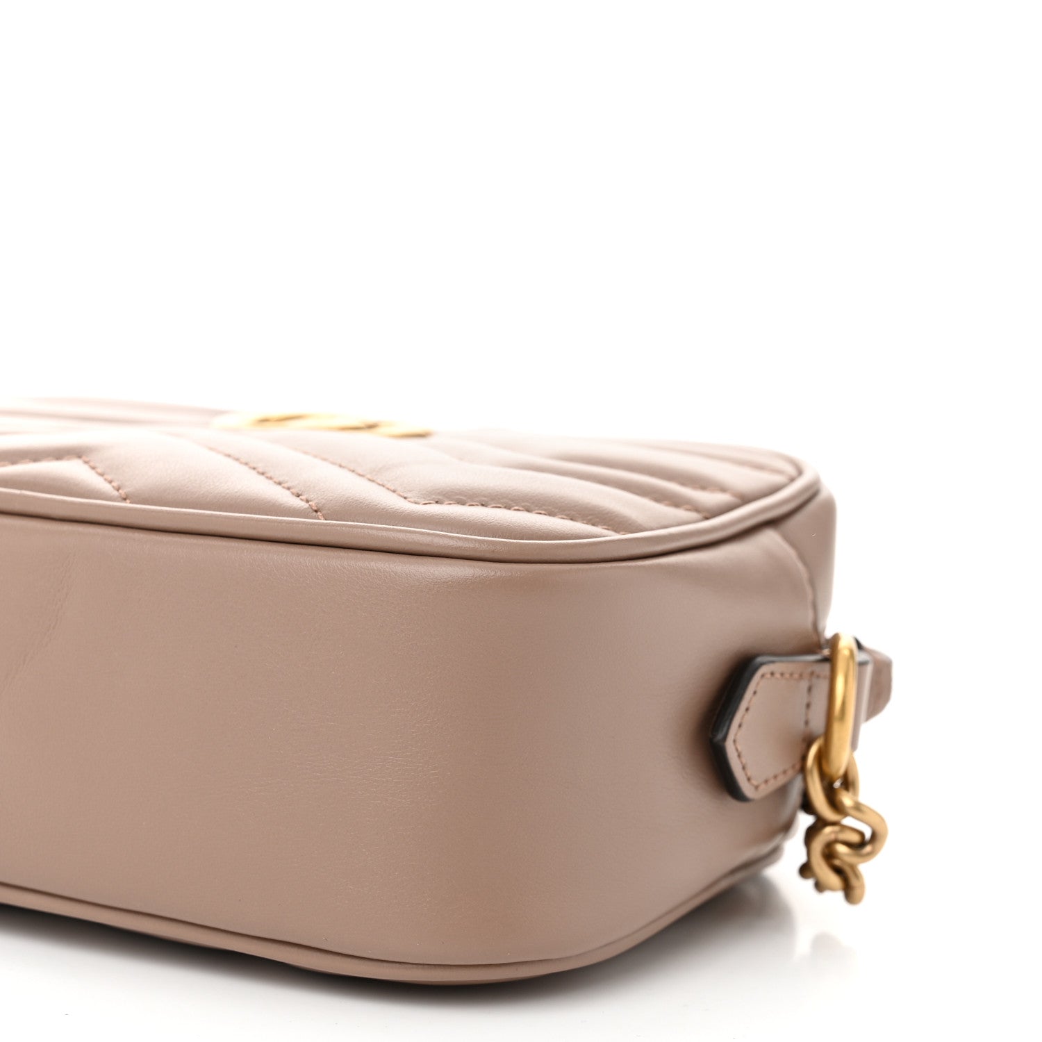 Gucci Calfskin Matelasse Mini GG Marmont Chain Shoulder Bag Porcelain Rose 10 of 10