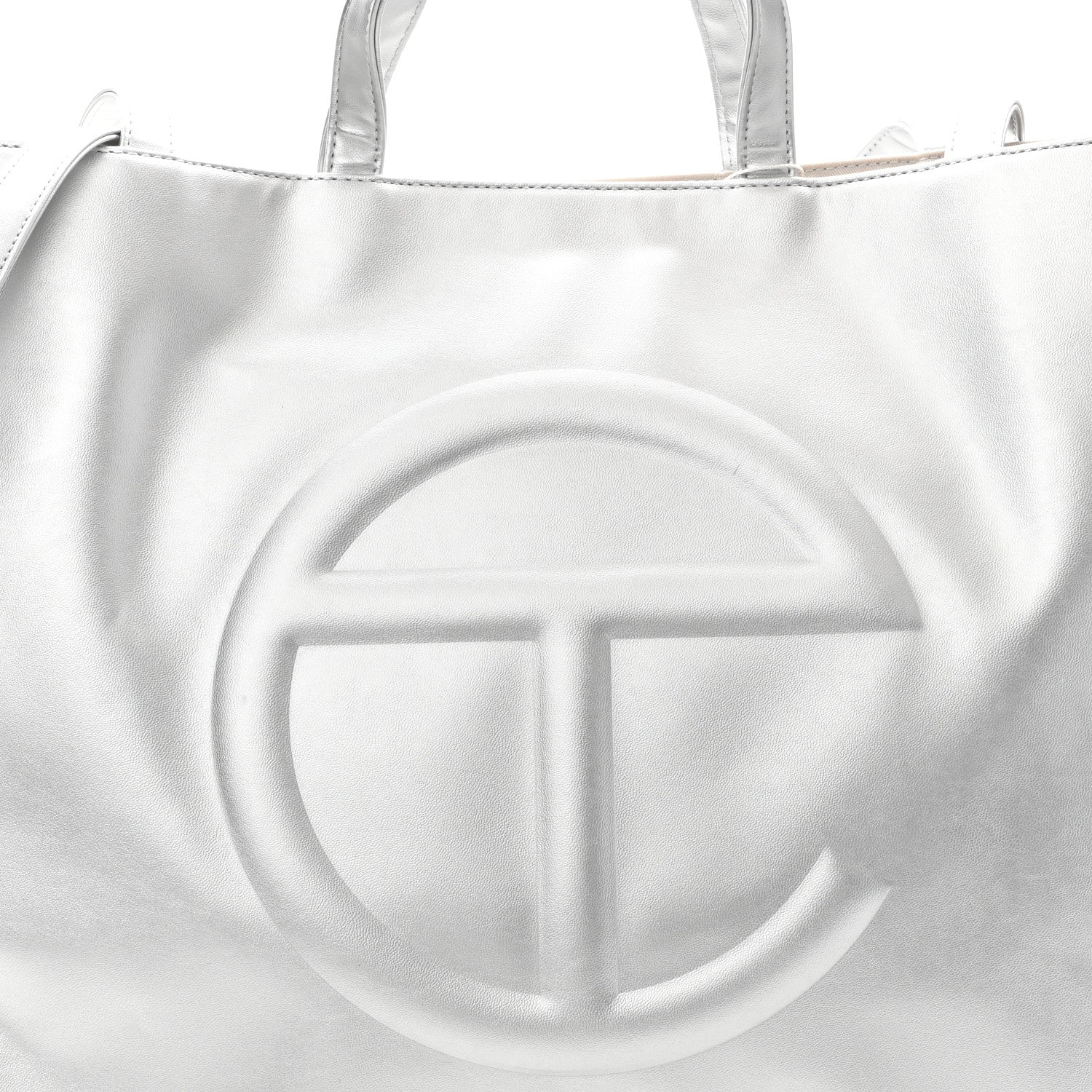 Telfar Metallic Vegan Leather Large Shopping Bag Silver 8 of 10