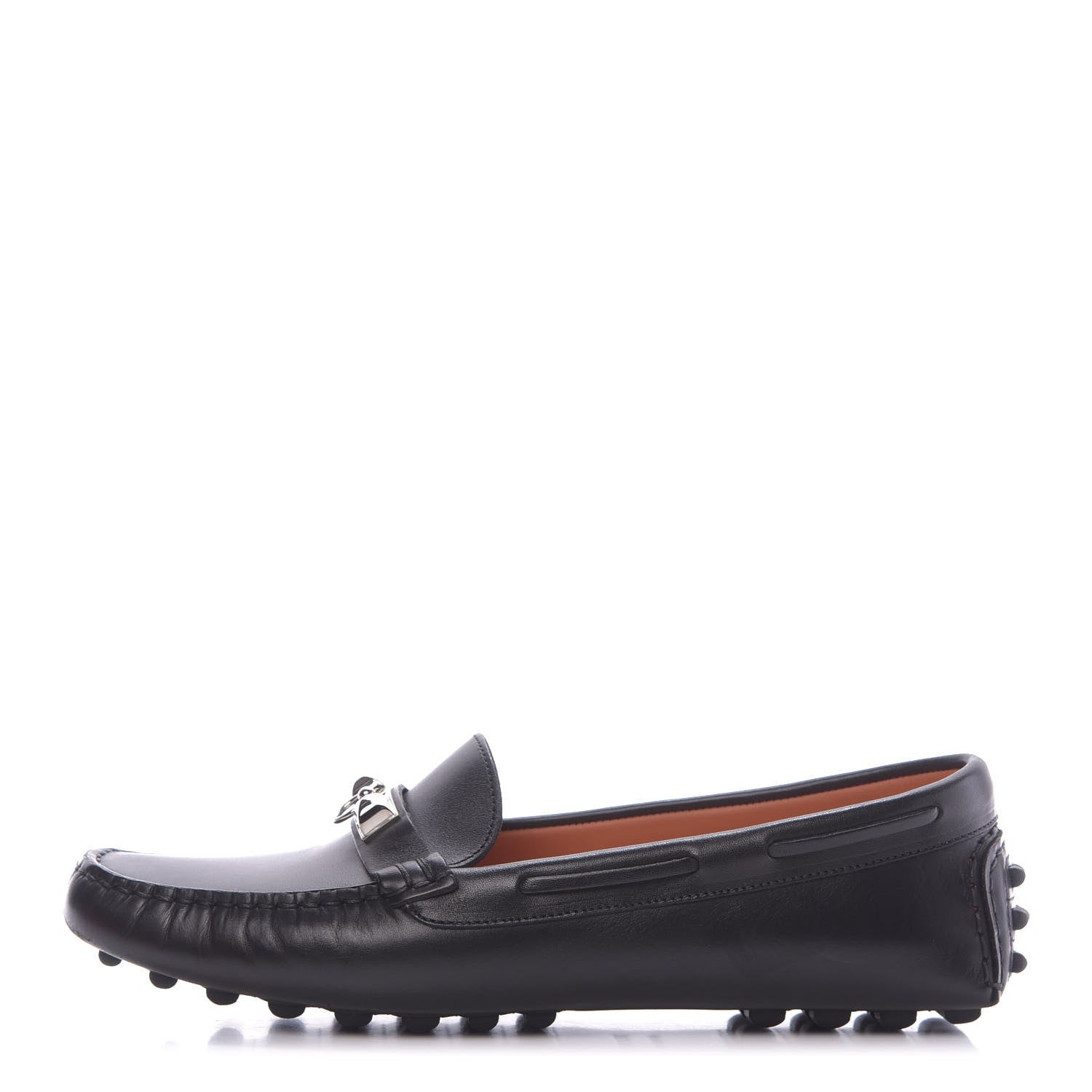 Hermes Calfskin Irving Driving Moccasin Loafers 37 Black 1 of 12