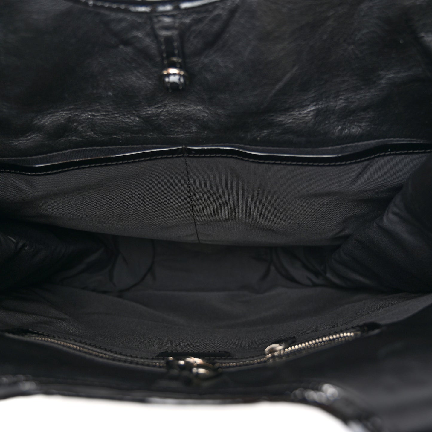 Patent Crocodile Embossed 61 Tote Black