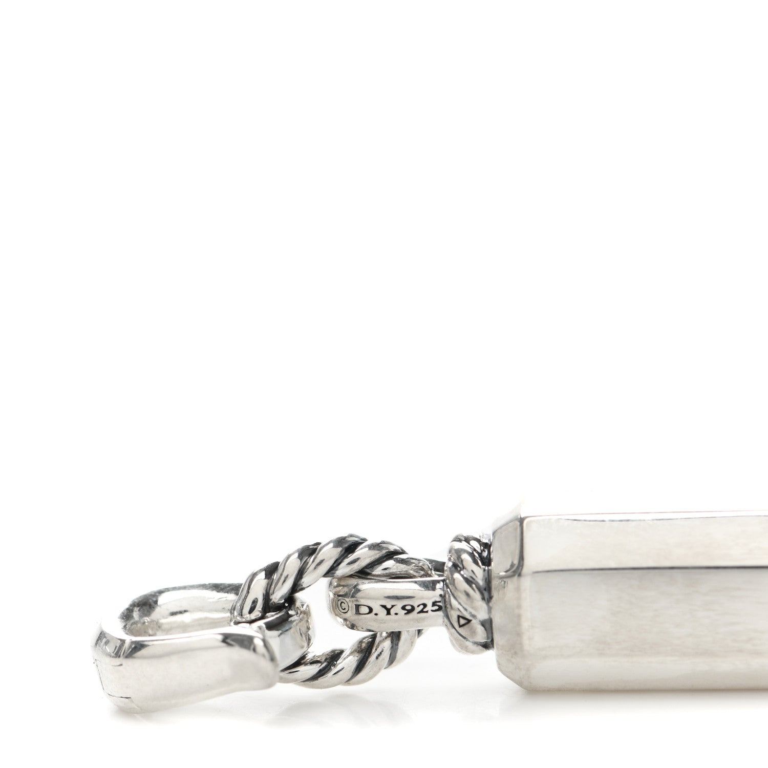 David Yurman Sterling Silver Diamond Lexington Barrel Pendant 3 of 3