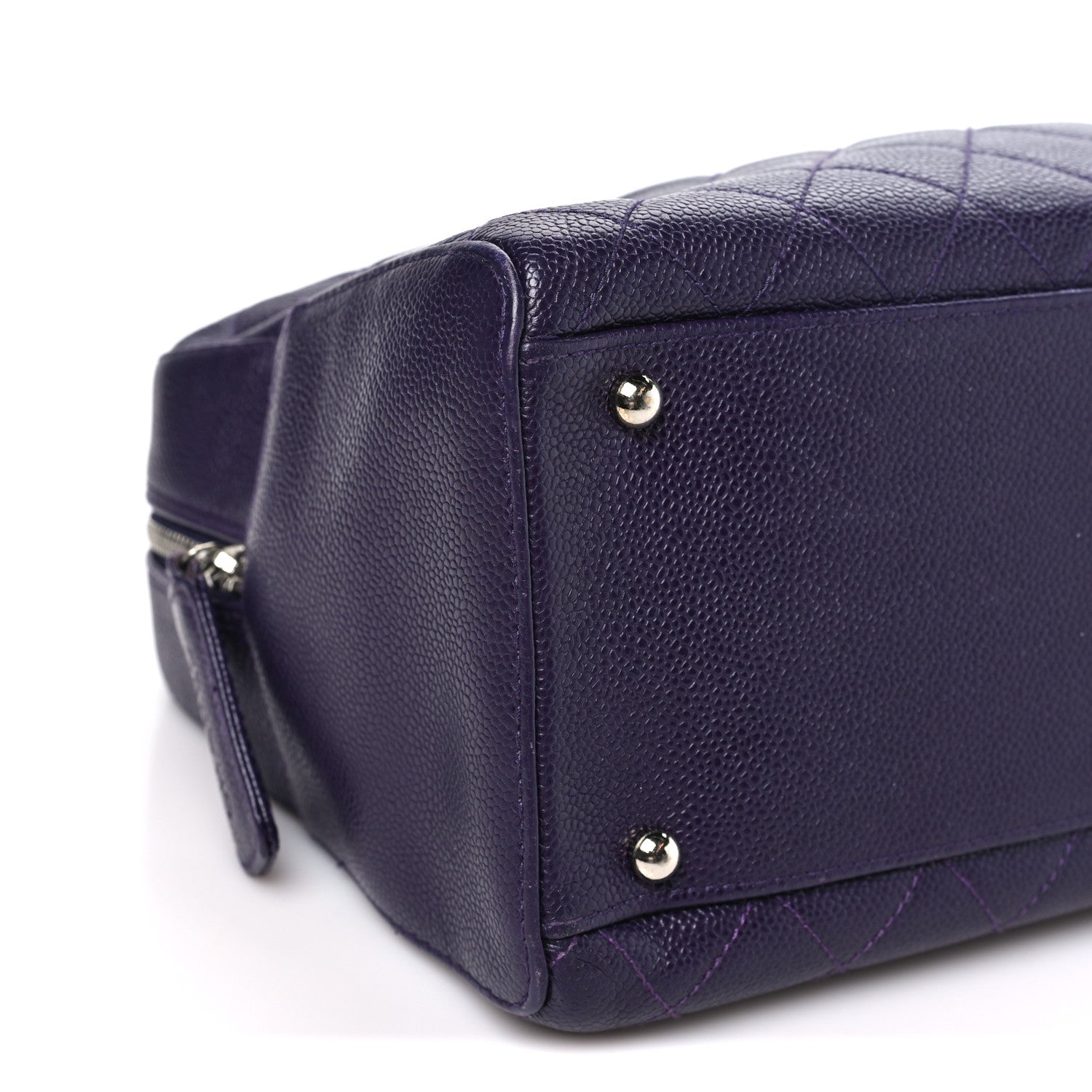 Chanel Caviar Quilted Bowler Dark Purple 9 of 11
