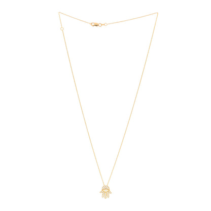 Roberto Coin 18K Yellow Gold Diamond Tiny Treasures Hamsa Pendant Necklace 2 of 4