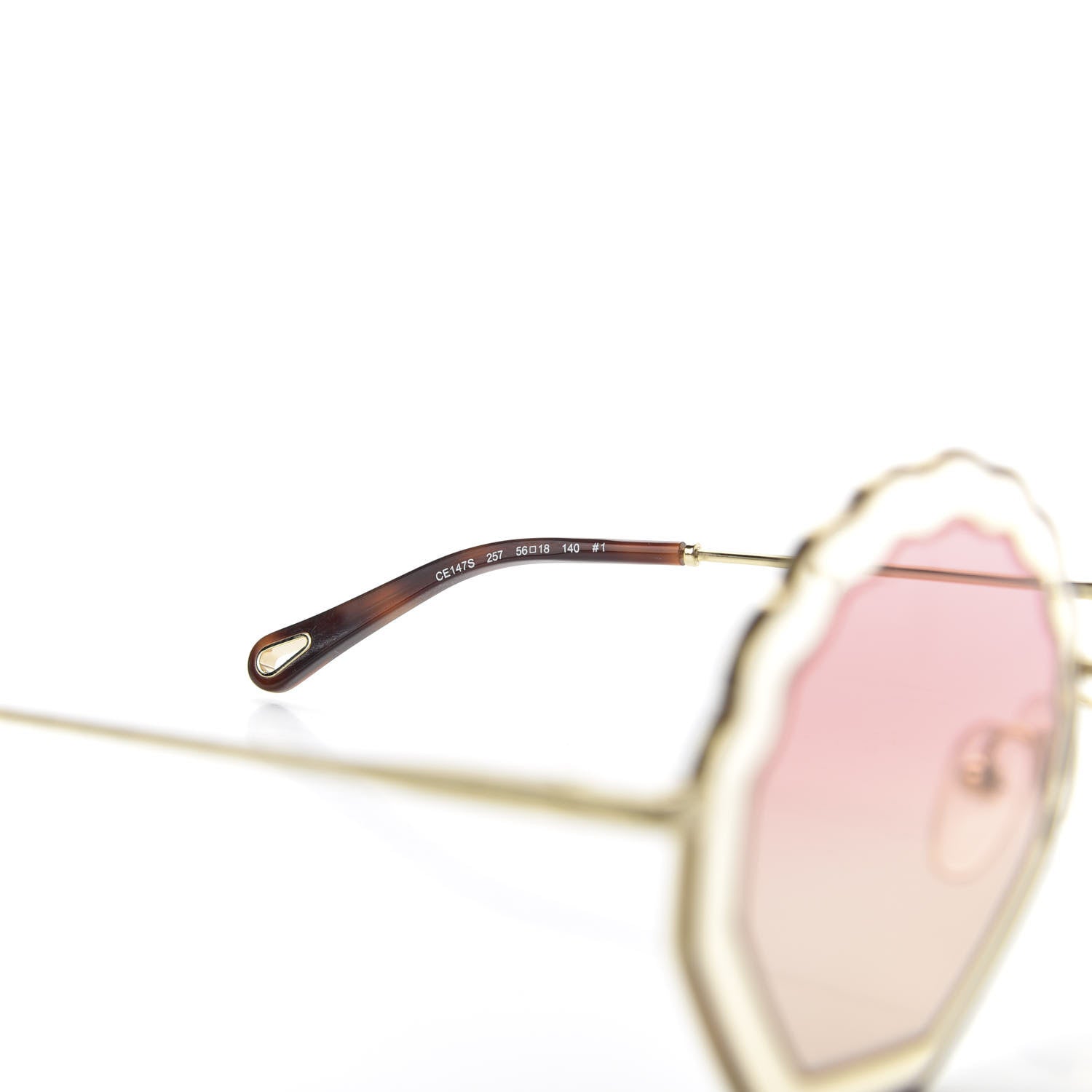 Chloe Scalloped Sunglasses CE147S Gold Pink 6 of 7