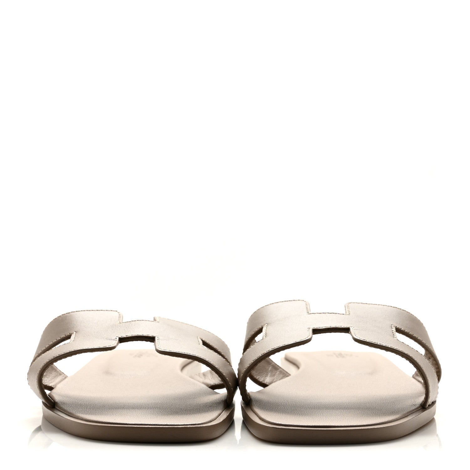 Hermes Box Calfskin Oran Sandals 38 Beige Mastic 3 of 9
