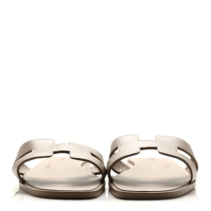 Hermes Box Calfskin Oran Sandals 38 Beige Mastic 3 of 9