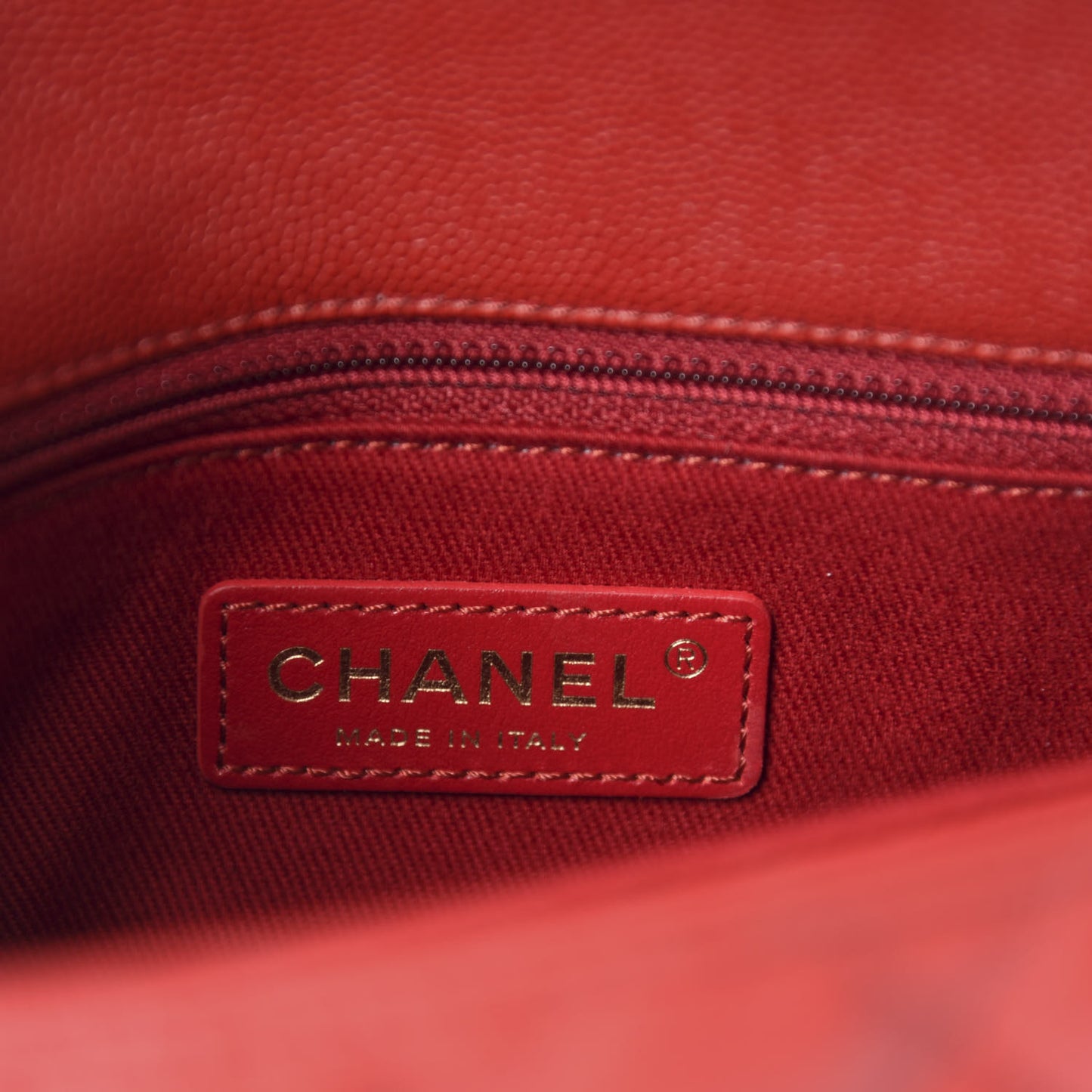 Caviar Quilted Mini Coco Handle Flap Dark Red