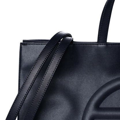 Telfar Vegan Leather Large Shopping Bag Navy 8 of 15