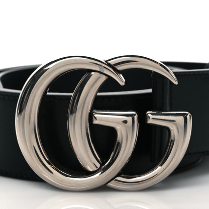 Gucci Plutone Calfskin Palladium Double G 40mm Belt 85 34 Black 2 of 5