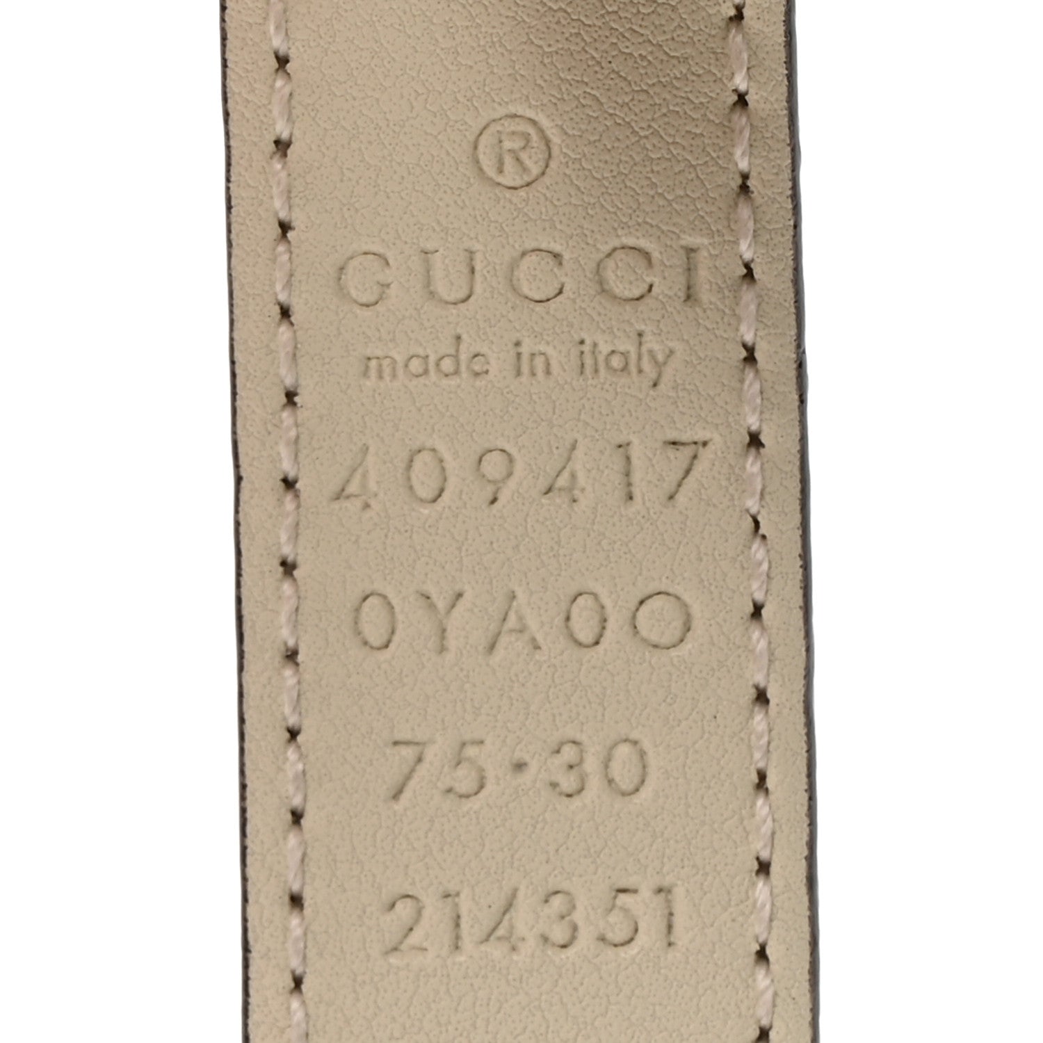 Gucci Plutone Calfskin Double G 20mm Belt 75 30 Mystic White 5 of 8