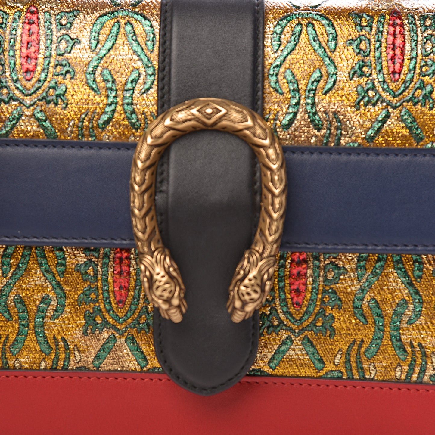 Iridescent Brocade Bamboo Web Tokyo Print Medium Dionysus Top Handle Bag Multi