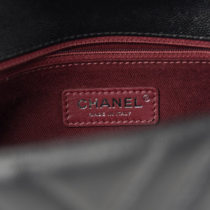 Chanel Caviar Chevron Quilted Small Coco Handle Flap Black 8 of 11