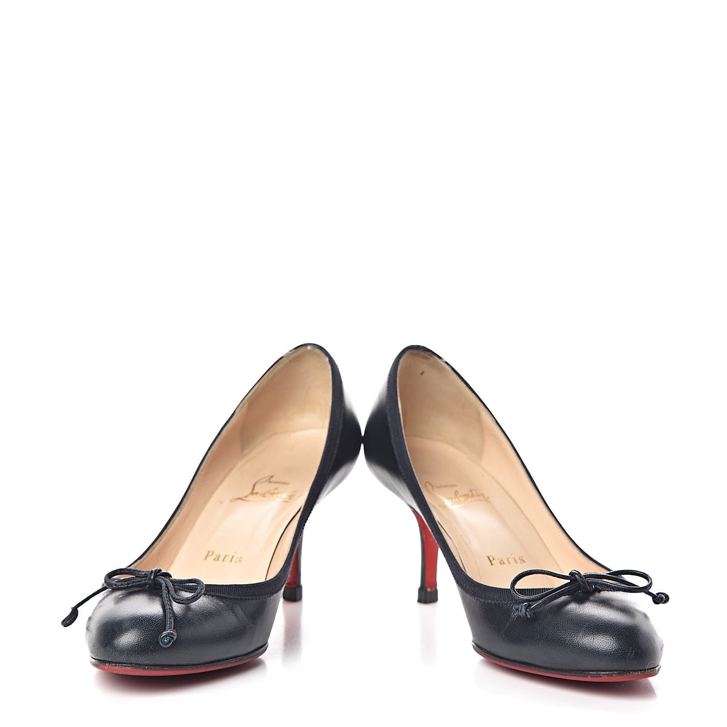 Christian Louboutin Nappa Grosgrain Netmi 70 Pumps 36.5 Navy 5 of 16