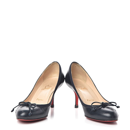 Christian Louboutin Nappa Grosgrain Netmi 70 Pumps 36.5 Navy 5 of 16