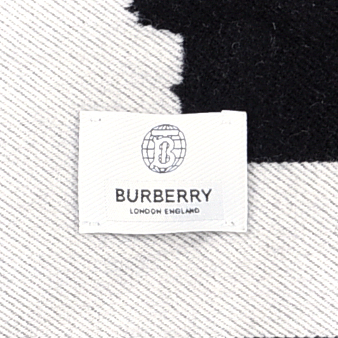 Burberry Wool Silk Love Logo Football Scarf Black 3 of 3