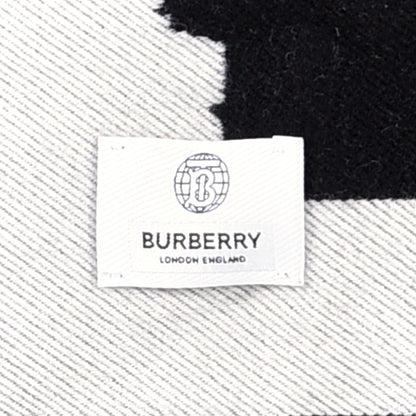 Burberry Wool Silk Love Logo Football Scarf Black 3 of 3