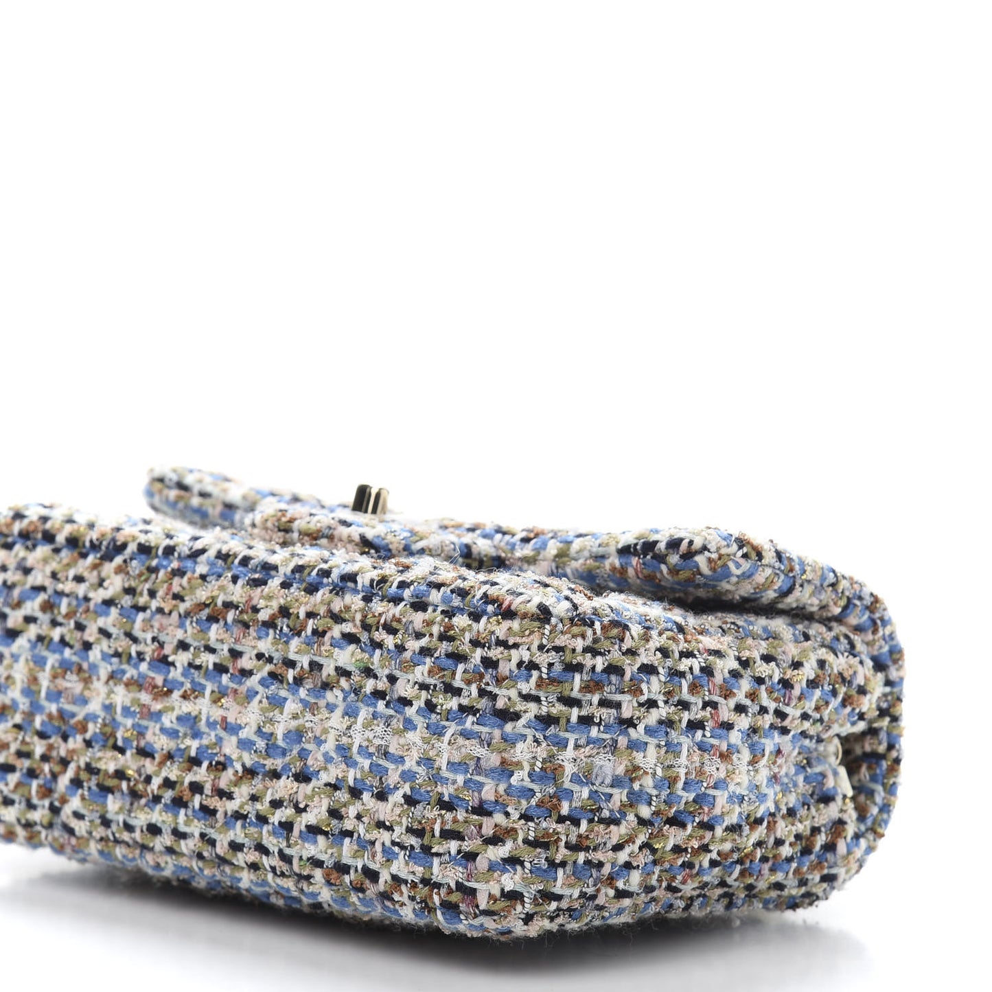 Tweed Quilted Mini Rectangular Flap Blue Multicolor