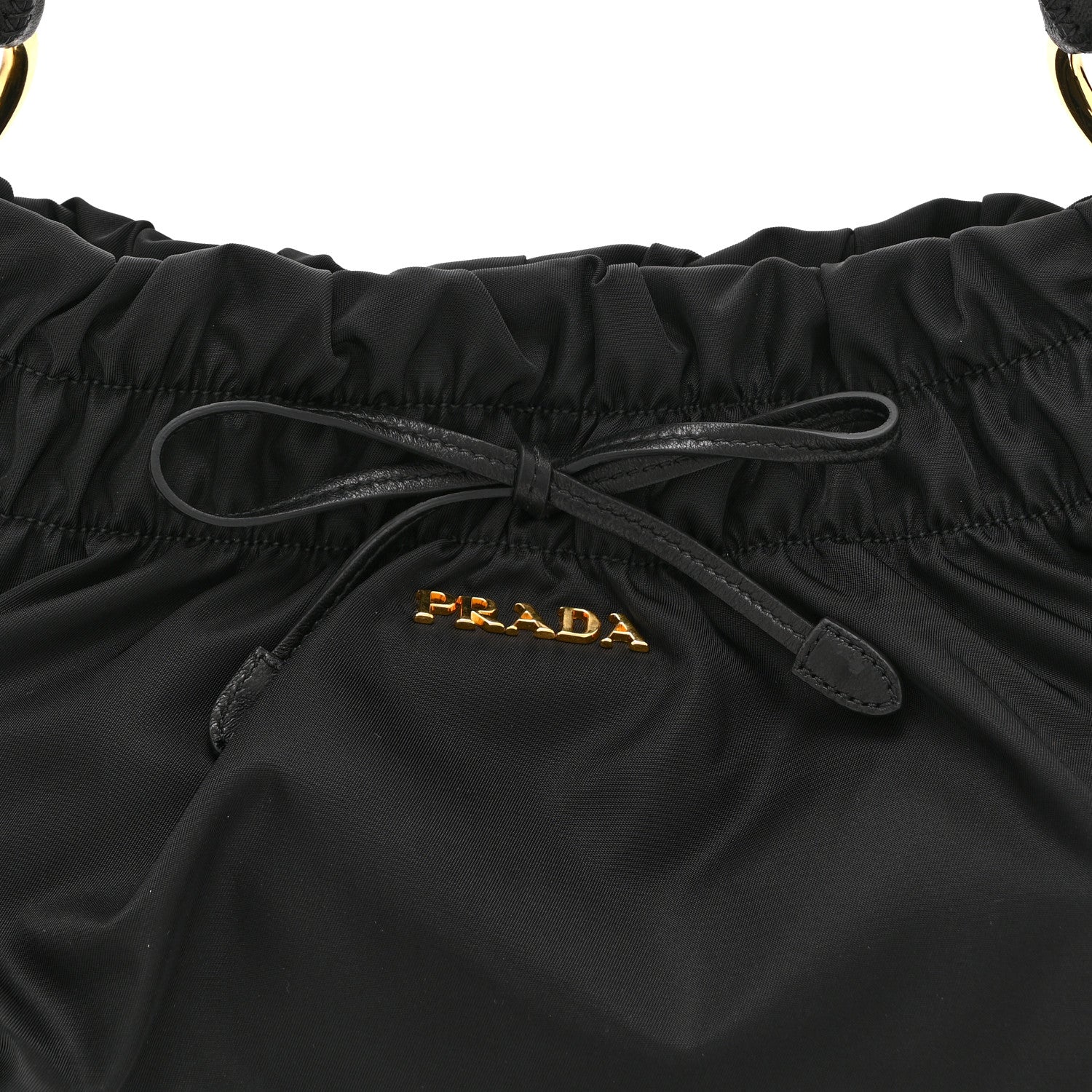 Prada Tessuto Nylon Bow Shoulder Bag Black 8 of 10