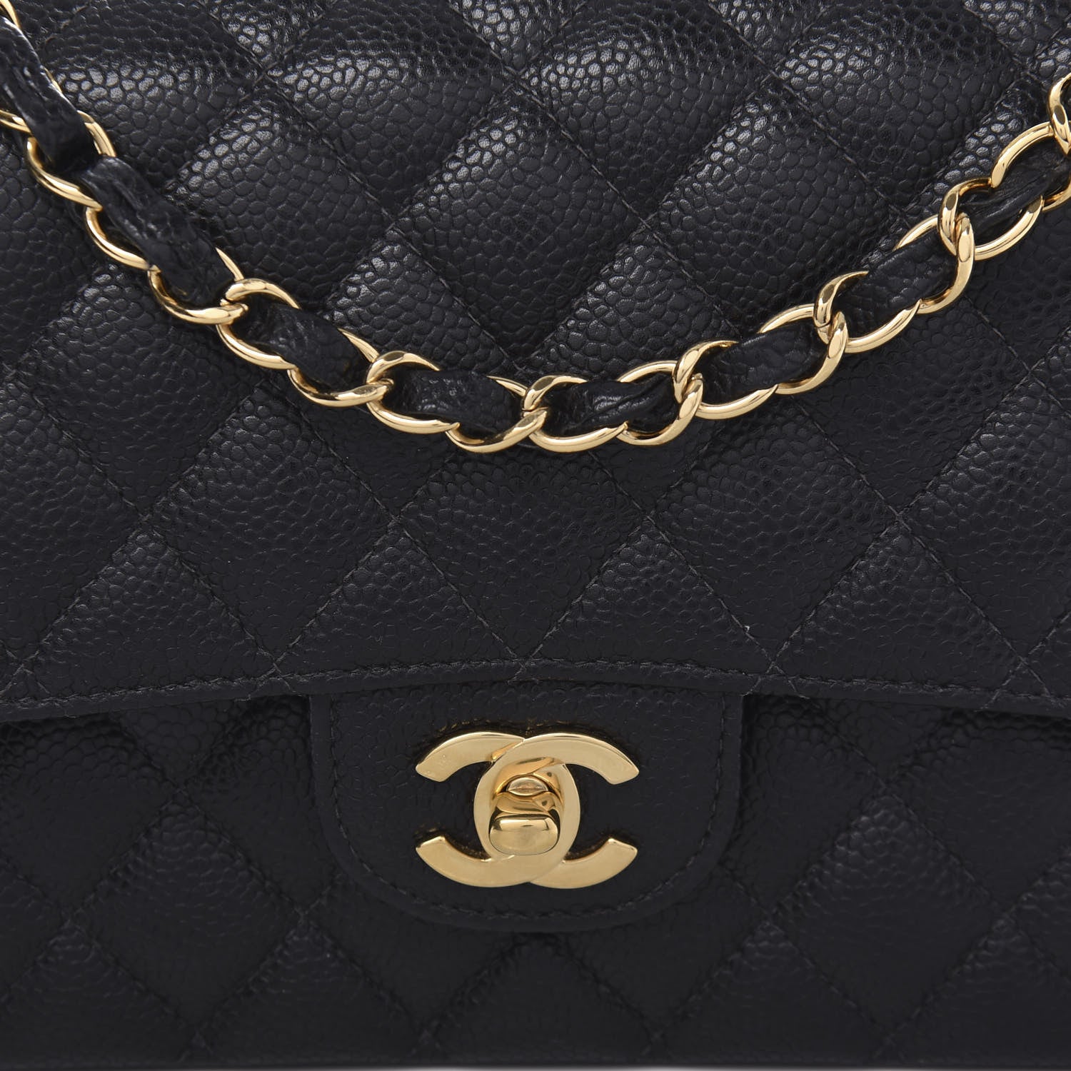 Chanel Caviar Quilted Medium Double Flap Black 10 of 12