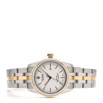 TUDOR Stainless Steel 18K Yellow Gold 31mm Glamour Date Automatic Watch White 53003 2 of 5