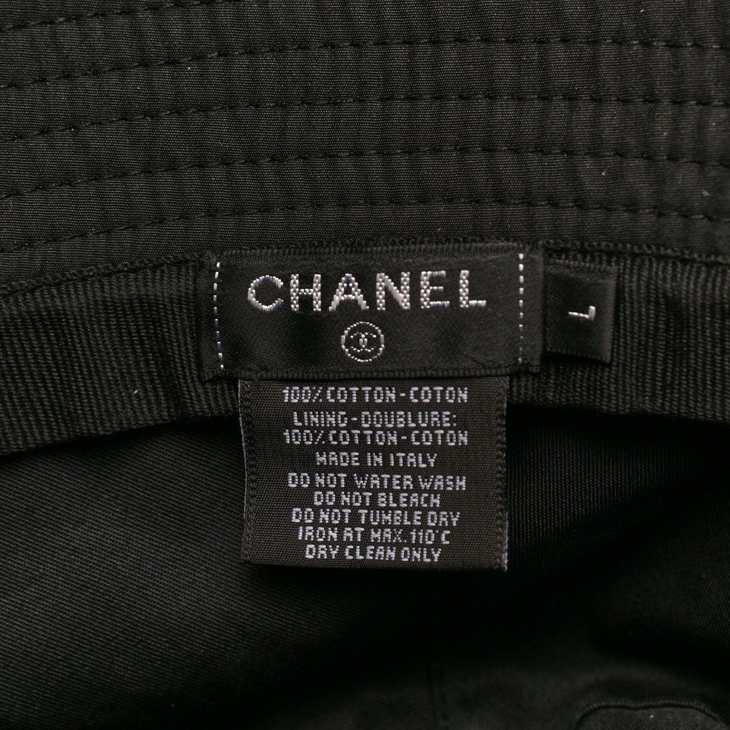 Chanel Cotton CC Bucket Hat L Black 6 of 6