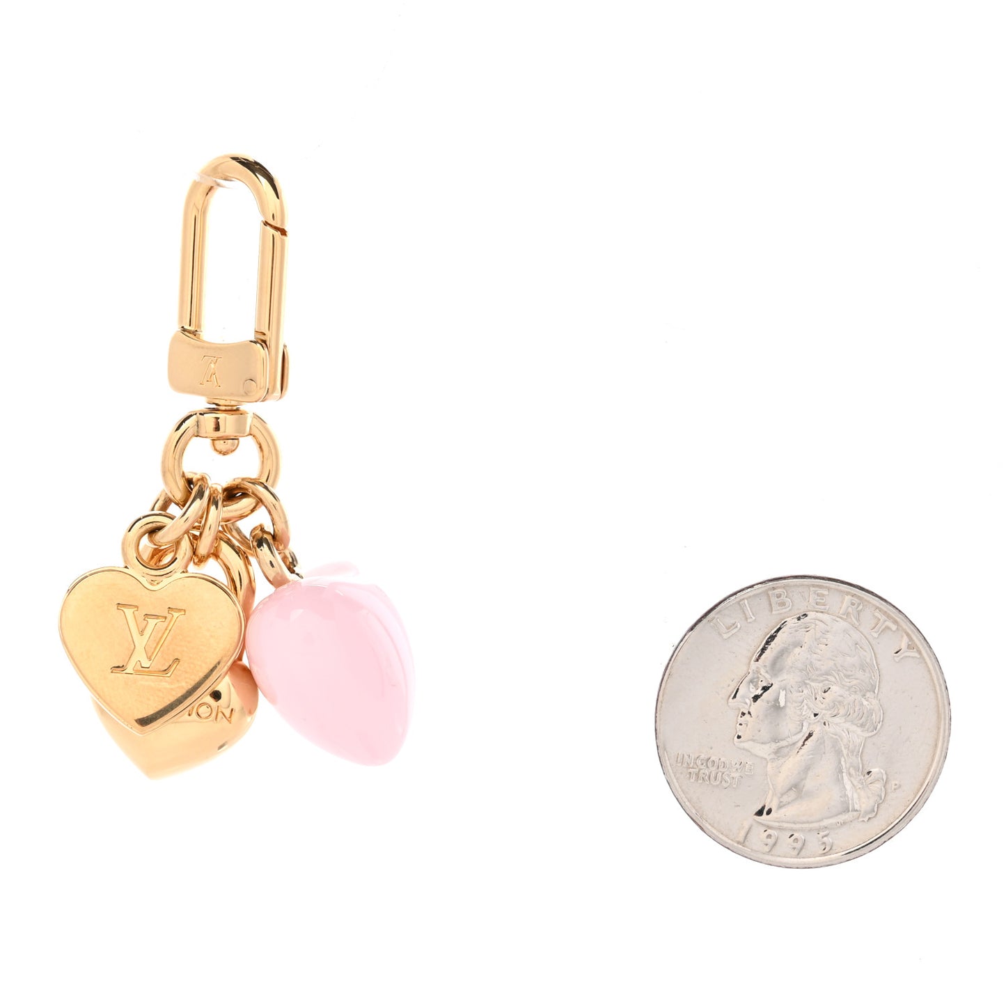 Micro Charms LV Heart Bag Charm Key Holder Gold