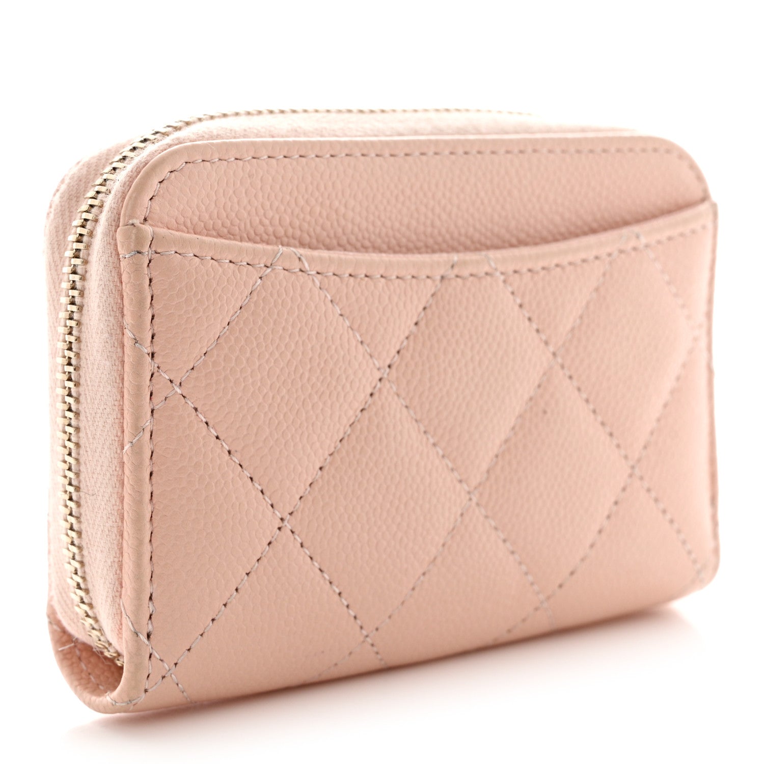Chanel Caviar Quilted Zip Around Coin Purse Light Pink 3 of 10