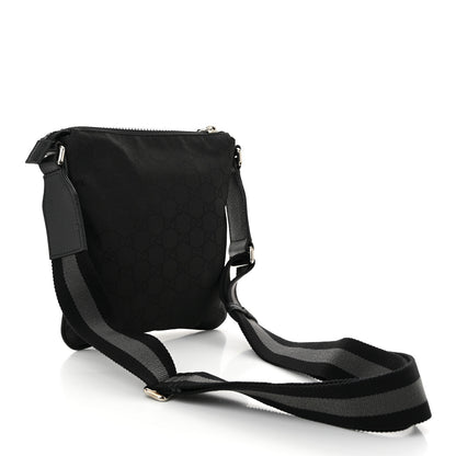 Gucci Nylon Monogram Mini Flat Messenger Bag Black 3 of 10