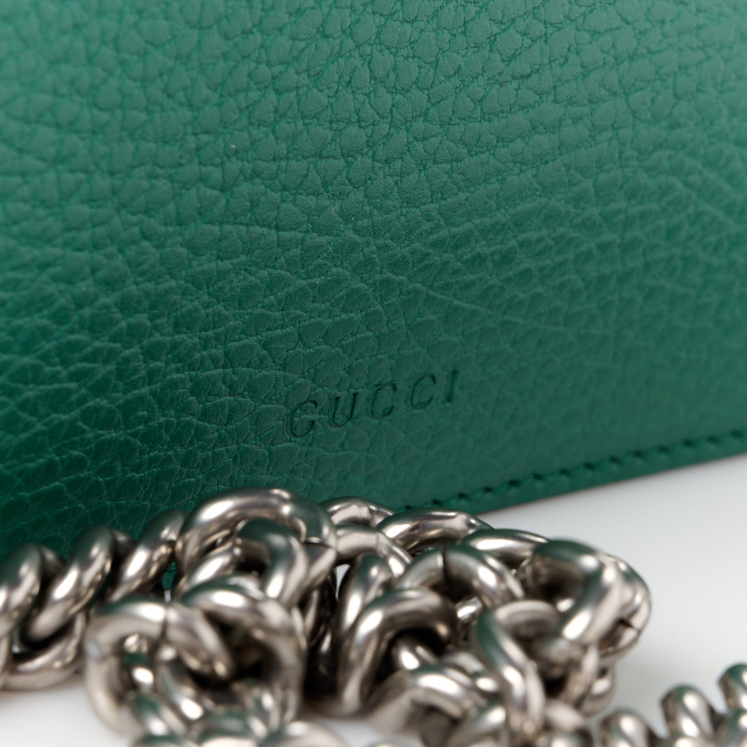 Gucci Pebbled Calfskin Small Dionysus Shoulder Bag Emerald 9 of 12