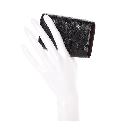 Chanel Caviar Quilted Classic 4 Key Holder Wallet Black 2 of 9