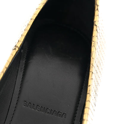 Balenciaga Metallic Calfskin Snakeskin Embossed Essex 110mm Pumps 36 Gold 9 of 11