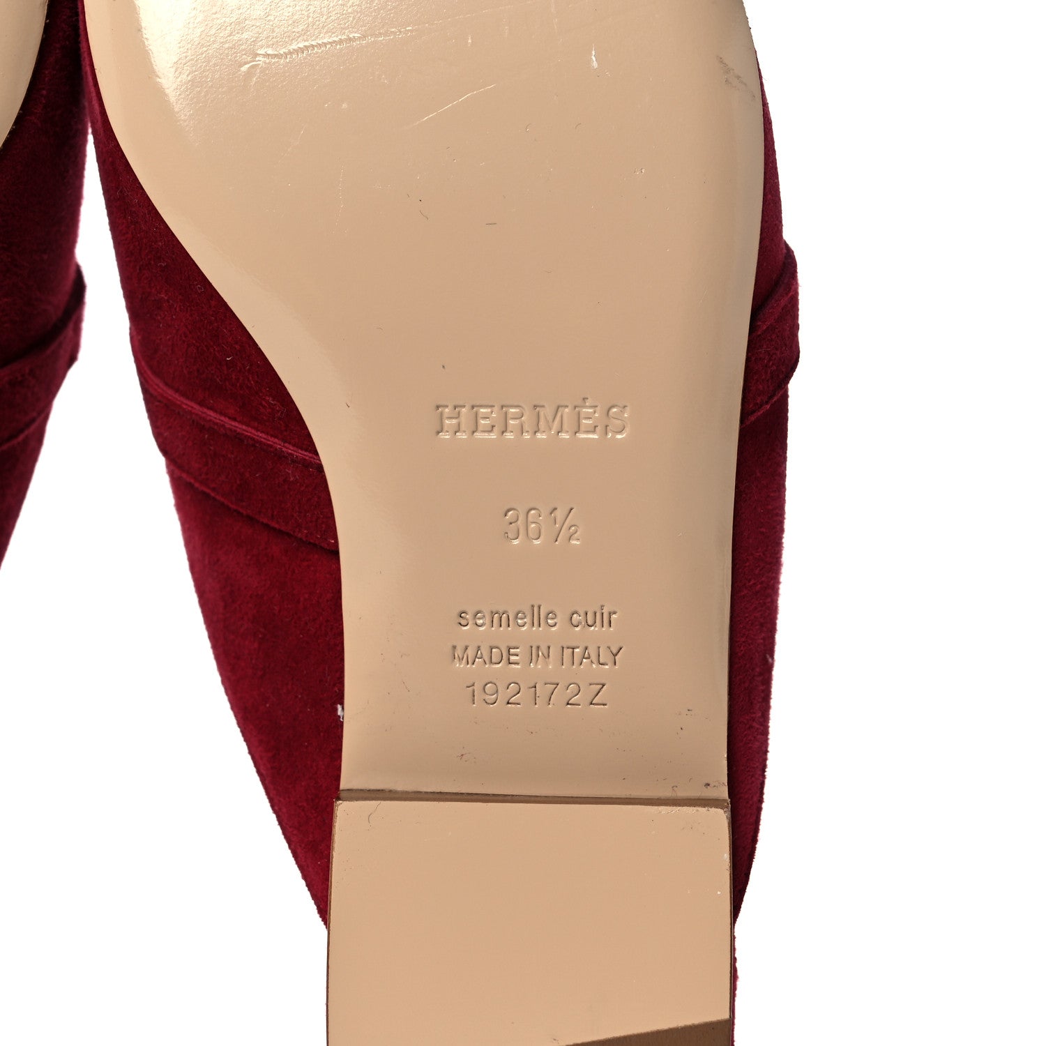 Hermes Velvet Goatskin Womens Oz Mules 36.5 Rouge Tibetain 6 of 9