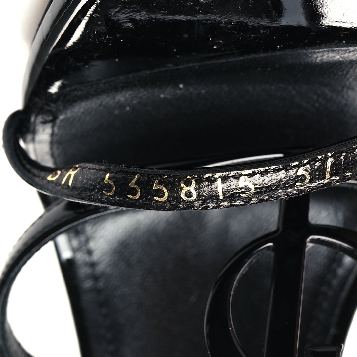 Patent Calfskin Cassandra 100 Sandals 37 Black