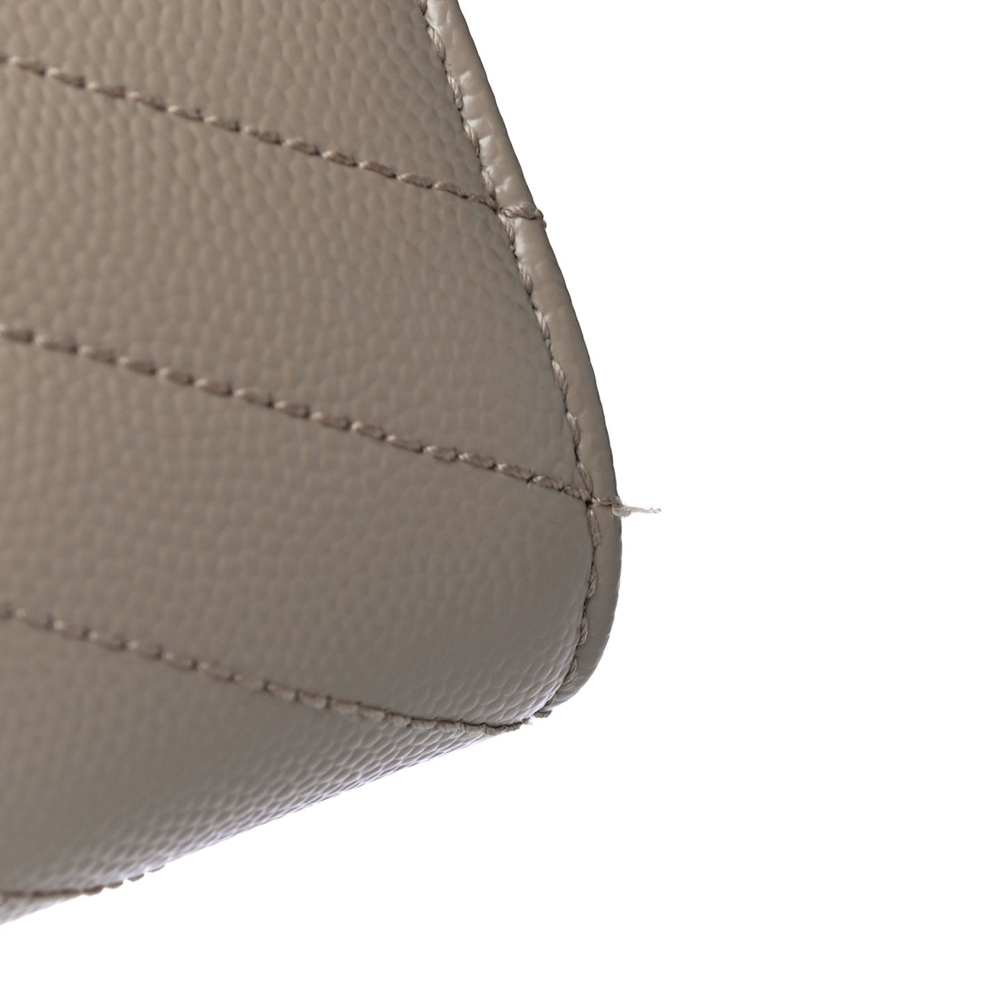 Grain De Poudre Matelasse Chevron Monogram Compact Tri Fold Wallet Dark Beige