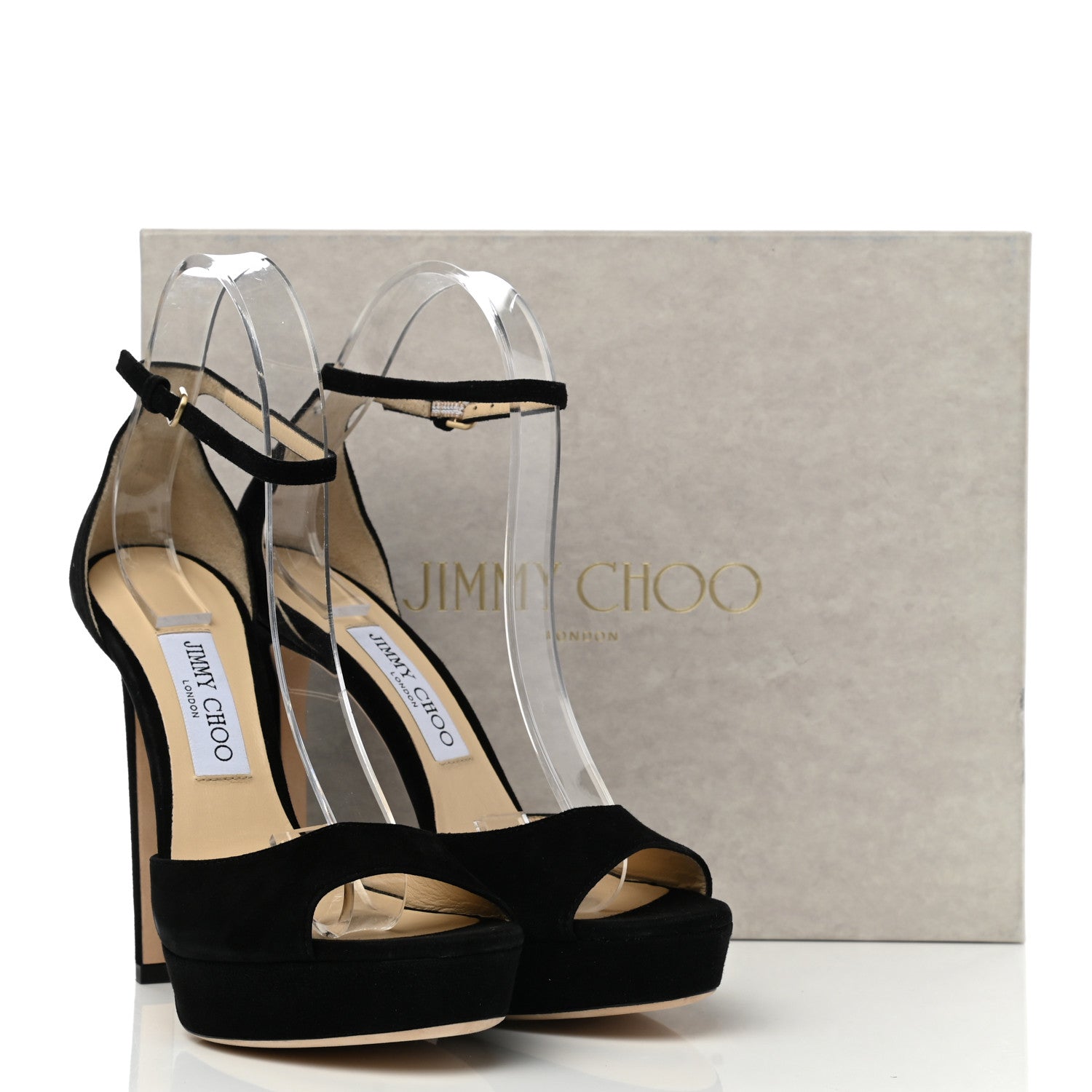 Jimmy Choo Suede Max 150 Sandals 37.5 Black 8 of 8