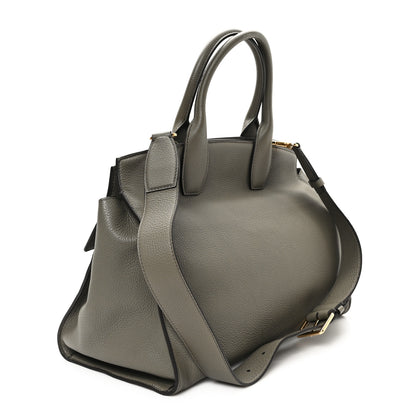 Salvatore Ferragamo Calfskin Large Studio Soft Bag Verde Olivo 2 of 9