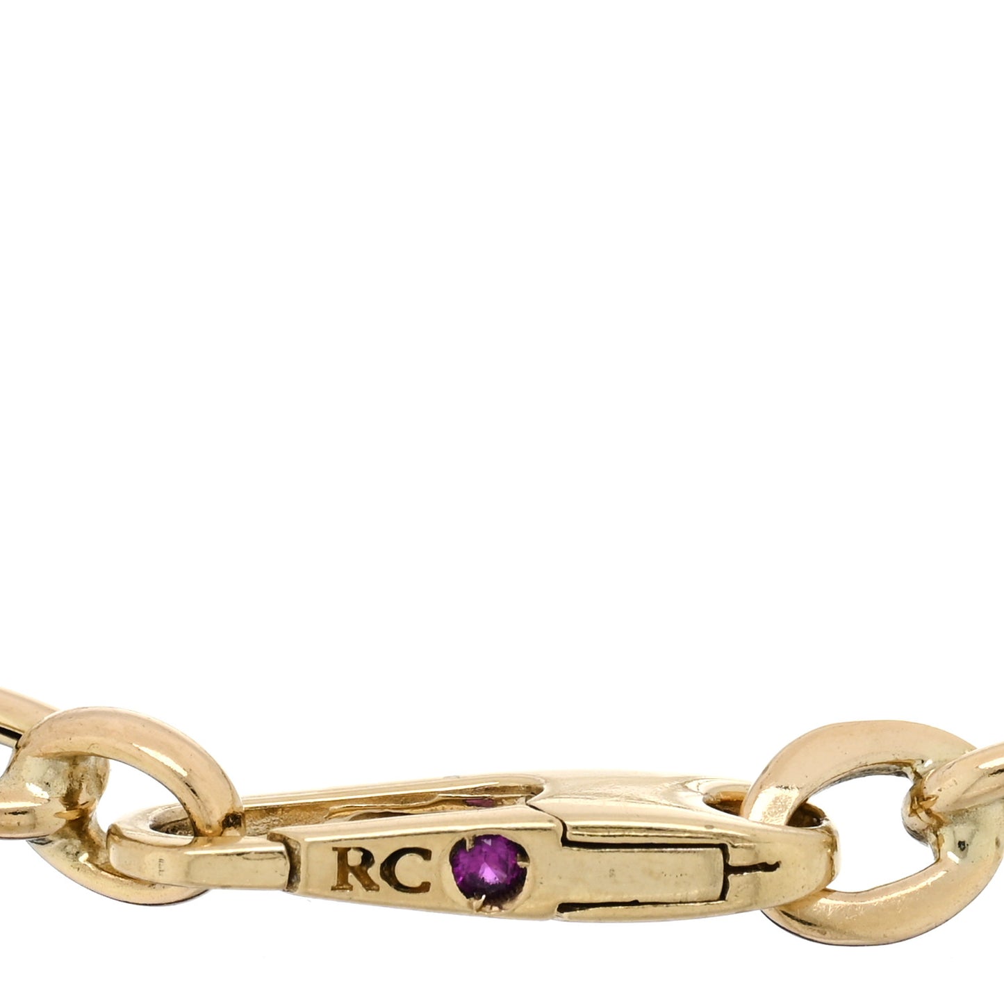 18K Yellow Gold Fluted Paper Clip Link Bracelet