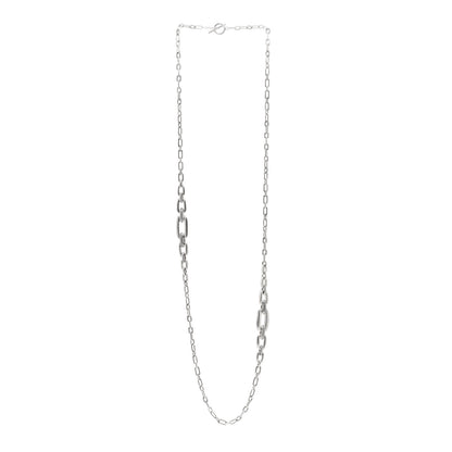 David Yurman Sterling Silver Diamond Wellesley Long Chain Link Necklace 3 of 5