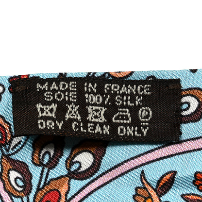 Hermes Silk Au Pays Des Oiseaux Fleurs Twilly Orange Brun Saumon 3 of 4