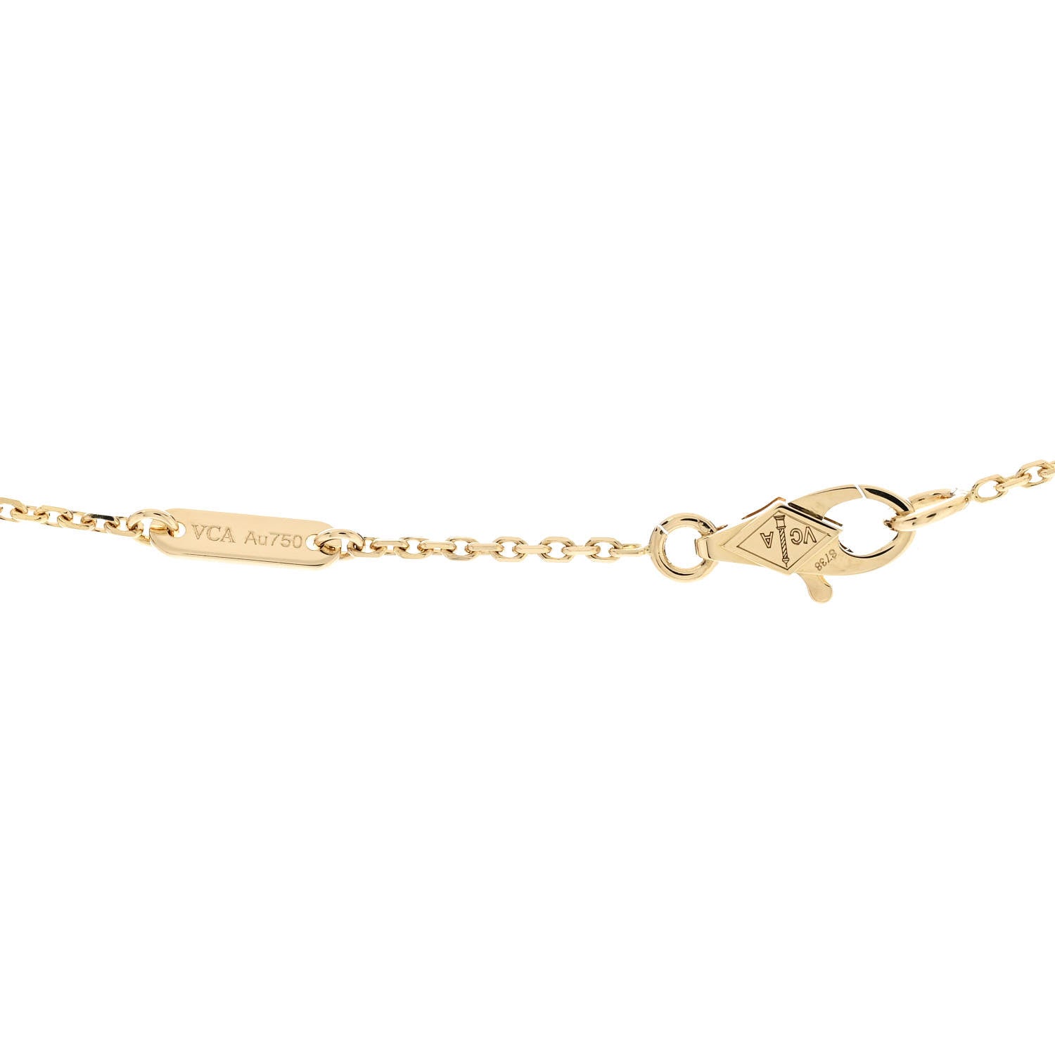 Van Cleef & Arpels 18K Yellow Gold Mother of Pearl Sweet Alhambra Pendant Necklace 4 of 5