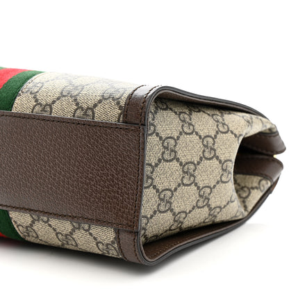 Gucci GG Supreme Monogram Textured Calfskin Web Small Ophidia Tote Bag Beige Ebony New Acero 11 of 13