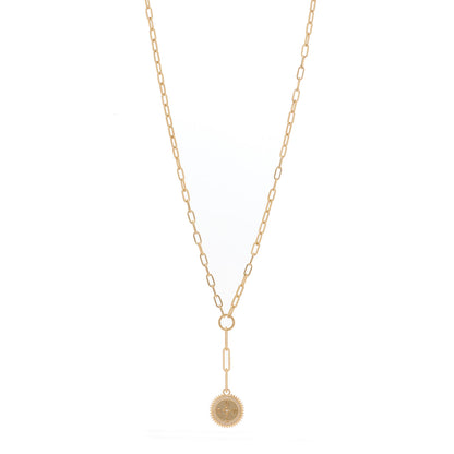 Foundrae 18K Yellow Gold Diamond Internal Compass Refined Clip Extension Chain Necklace 1 of 4