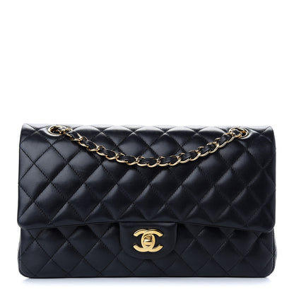 Chanel Lambskin Quilted Medium Double Flap Black 1 of 9