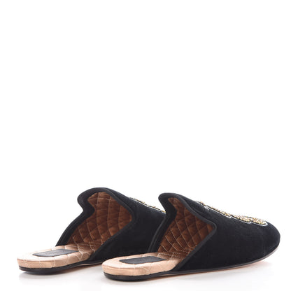 Gucci Velvet Silk Embellished Platform Detachable Slide 38.5 Black 8 of 13