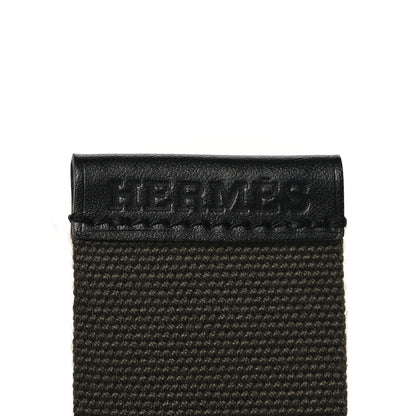 Hermes Canvas Strap Tethys 30 Belt Black Titanium L Khaki So Black 4 of 6
