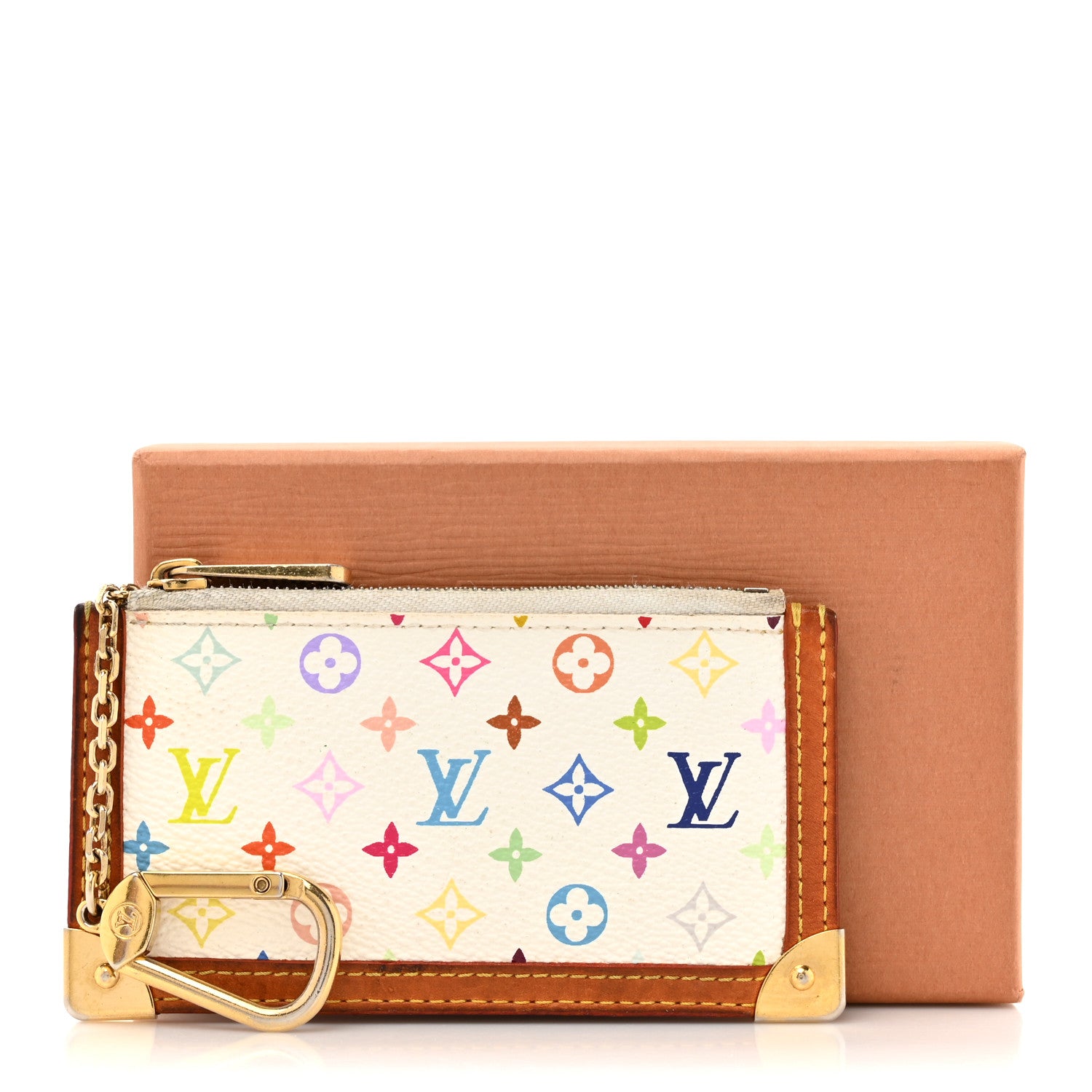 Louis Vuitton Monogram Multicolor Key Pouch White 9 of 9