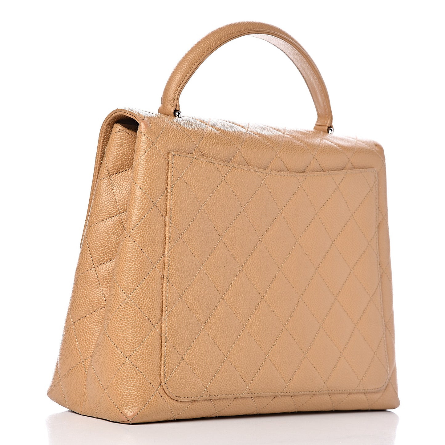 Caviar Quilted Jumbo Kelly Flap Beige