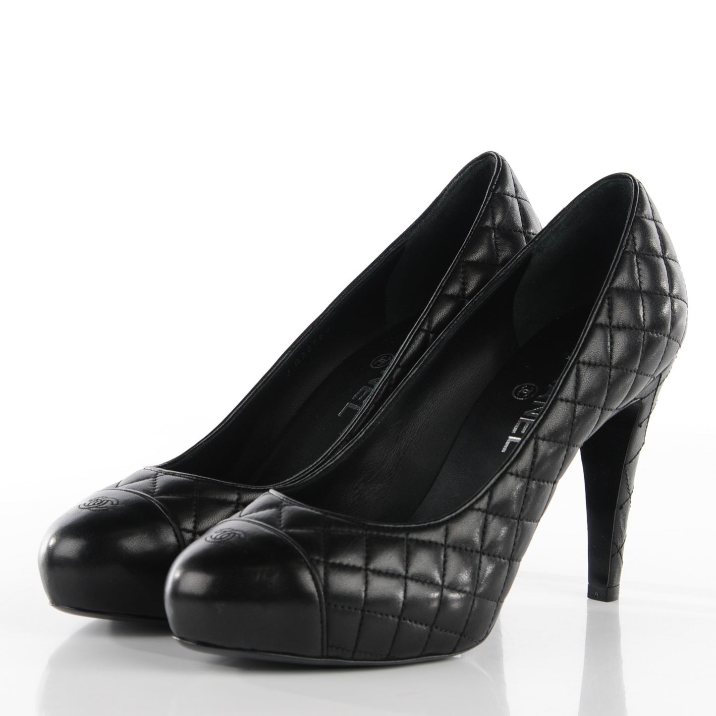 Lambskin Quilted Pumps 39.5 Black