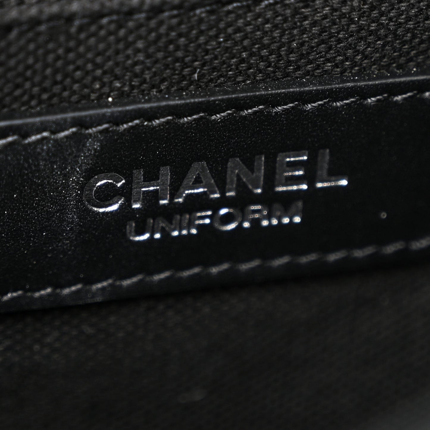 Calfskin Quilted CC Uniform Flap Belt Bag Black