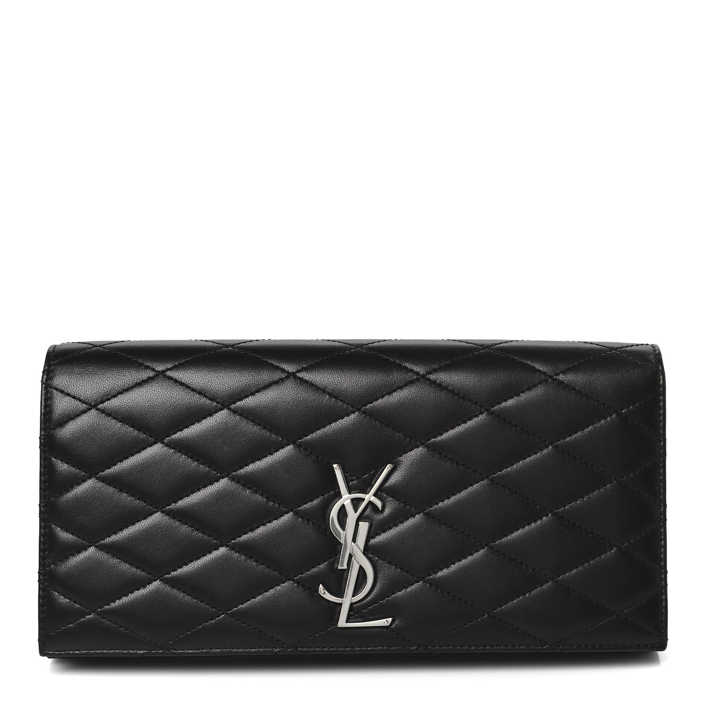 Lambskin Quilted Kate Clutch Black